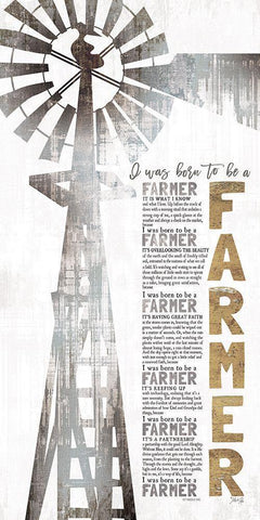 Born to be a Farmer Black Ornate Wood Framed Art Print with Double Matting by Rae, Marla