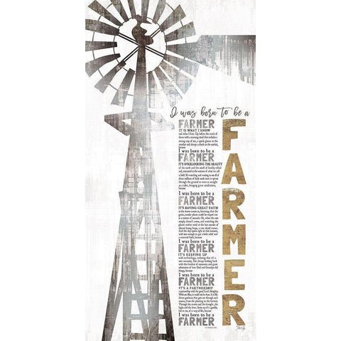 Born to be a Farmer White Modern Wood Framed Art Print by Rae, Marla