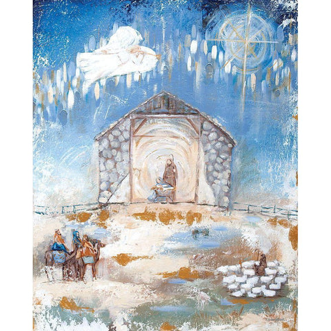 O Holy Night White Modern Wood Framed Art Print by Kissell, Mackenzie