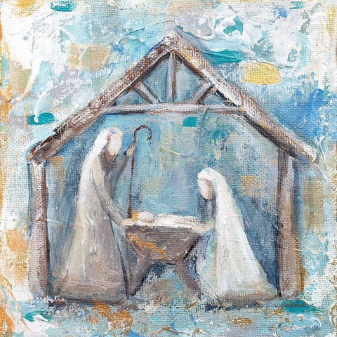 Nativity Black Modern Wood Framed Art Print with Double Matting by Kissell, Mackenzie