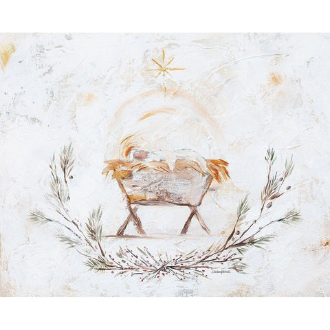 Away in a Manger Gold Ornate Wood Framed Art Print with Double Matting by Kissell, Mackenzie