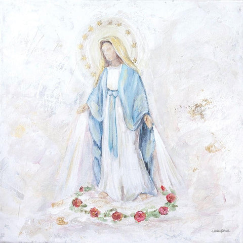 Blessed Mother White Modern Wood Framed Art Print by Kissell, Mackenzie