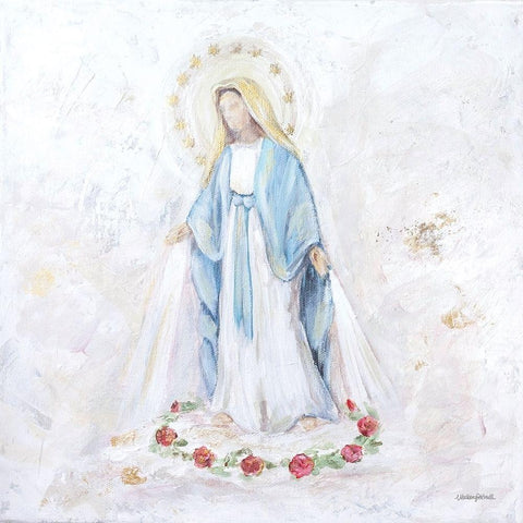 Blessed Mother White Modern Wood Framed Art Print with Double Matting by Kissell, Mackenzie