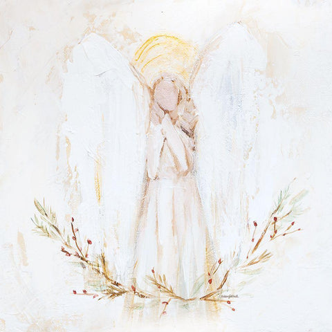 Ivory Angel White Modern Wood Framed Art Print by Kissell, Mackenzie
