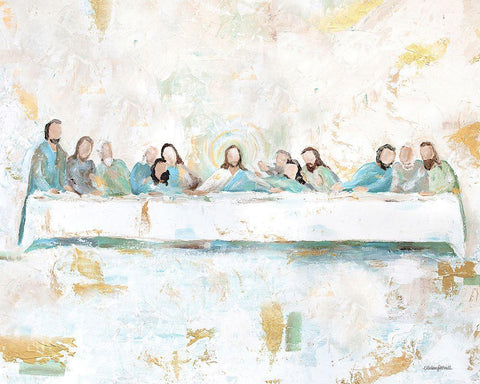 Last Supper White Modern Wood Framed Art Print with Double Matting by Kissell, Mackenzie