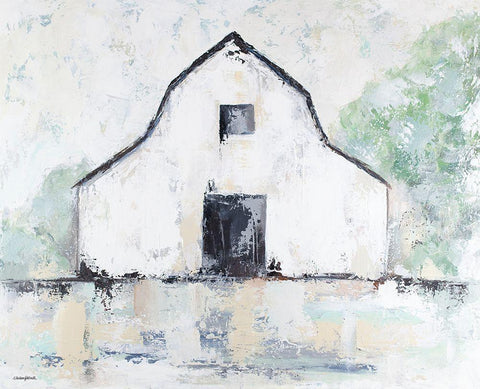 Rustic Barn White Modern Wood Framed Art Print with Double Matting by Kissell, Mackenzie