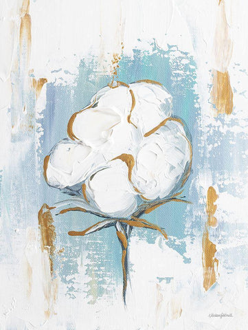 Cotton Boll  White Modern Wood Framed Art Print with Double Matting by Kissell, Mackenzie