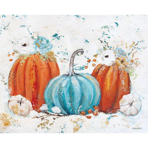 Harvest Pumpkins White Modern Wood Framed Art Print by Kissell, Mackenzie