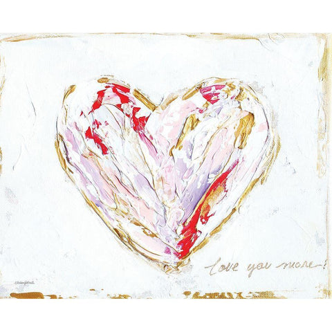 Love You More Heart I Gold Ornate Wood Framed Art Print with Double Matting by Kissell, Mackenzie