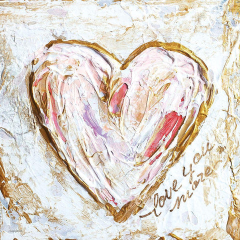 Love You More Heart II White Modern Wood Framed Art Print by Kissell, Mackenzie