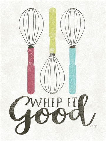 Whip It Good White Modern Wood Framed Art Print with Double Matting by Michelle, Misty