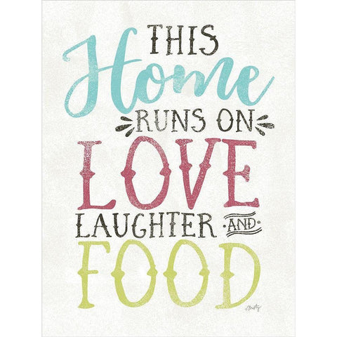 Love, Food and Laughter Black Modern Wood Framed Art Print with Double Matting by Michelle, Misty