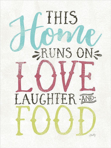 Love, Food and Laughter Black Ornate Wood Framed Art Print with Double Matting by Michelle, Misty