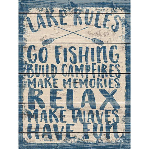 Lake Rules White Modern Wood Framed Art Print by Michelle, Misty