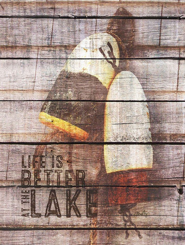Life is Better at the Lake Black Ornate Wood Framed Art Print with Double Matting by Michelle, Misty