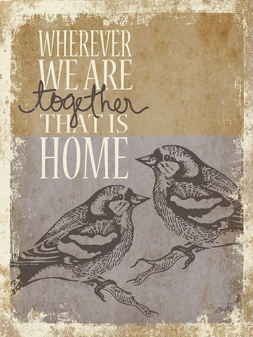 Together is Home White Modern Wood Framed Art Print with Double Matting by Michelle, Misty