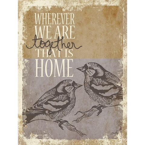Together is Home Black Modern Wood Framed Art Print by Michelle, Misty