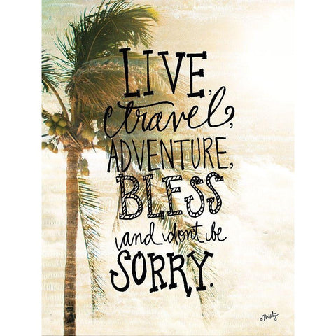 Live, Travel, Adventure White Modern Wood Framed Art Print by Michelle, Misty