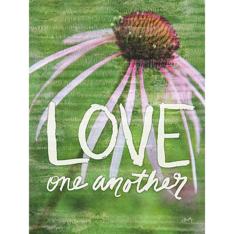 Love One Another White Modern Wood Framed Art Print by Michelle, Misty