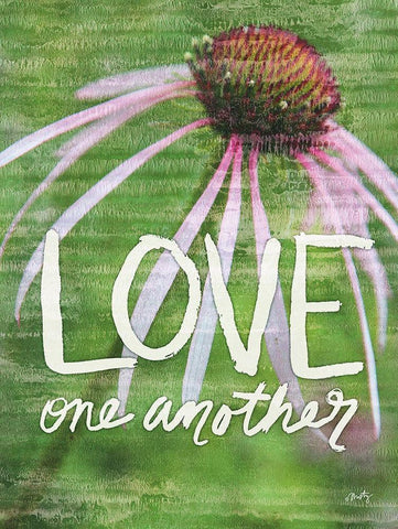 Love One Another White Modern Wood Framed Art Print with Double Matting by Michelle, Misty