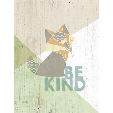 Be Kind Fox Black Modern Wood Framed Art Print by Michelle, Misty