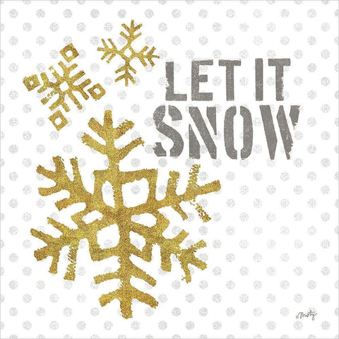 Let It Snow White Modern Wood Framed Art Print by Michelle, Misty