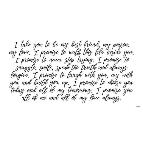 My Vow to You Black Modern Wood Framed Art Print with Double Matting by Michelle, Misty