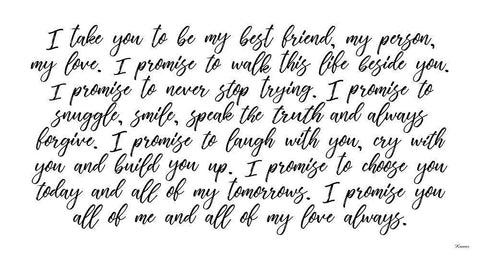 My Vow to You White Modern Wood Framed Art Print with Double Matting by Michelle, Misty