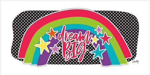 Dream Big Rainbow  Black Ornate Wood Framed Art Print with Double Matting by Michelle, Misty