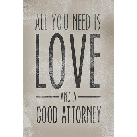 Love and a Good Attorney   Gold Ornate Wood Framed Art Print with Double Matting by Michelle, Misty