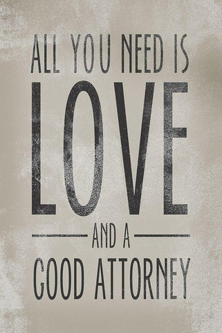 Love and a Good Attorney   Black Ornate Wood Framed Art Print with Double Matting by Michelle, Misty