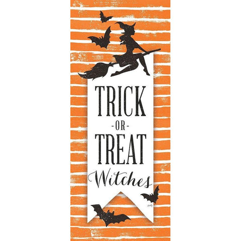 Trick or Treat Witches   Gold Ornate Wood Framed Art Print with Double Matting by Michelle, Misty