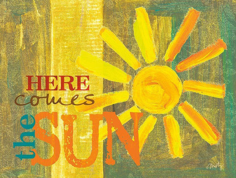 Here Comes the Sun White Modern Wood Framed Art Print with Double Matting by Michelle, Misty