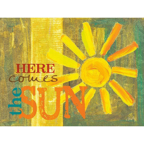 Here Comes the Sun Black Modern Wood Framed Art Print by Michelle, Misty