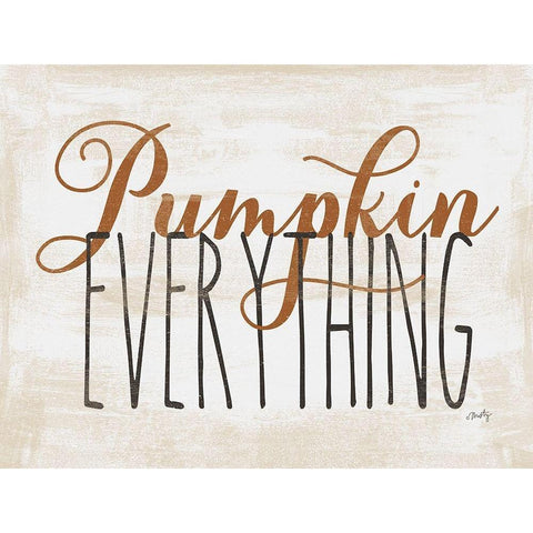 Pumpkin Everything Black Modern Wood Framed Art Print with Double Matting by Michelle, Misty