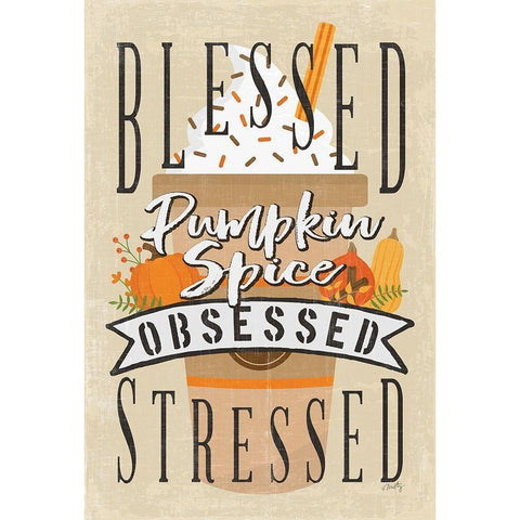 Pumpkin Spice Obsessed II Gold Ornate Wood Framed Art Print with Double Matting by Michelle, Misty