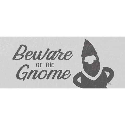 Beware of the Gnome Black Modern Wood Framed Art Print with Double Matting by Michelle, Misty