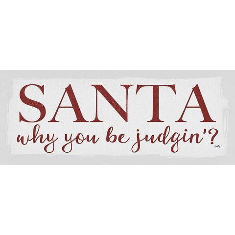 Santa Judgin  Black Modern Wood Framed Art Print with Double Matting by Michelle, Misty