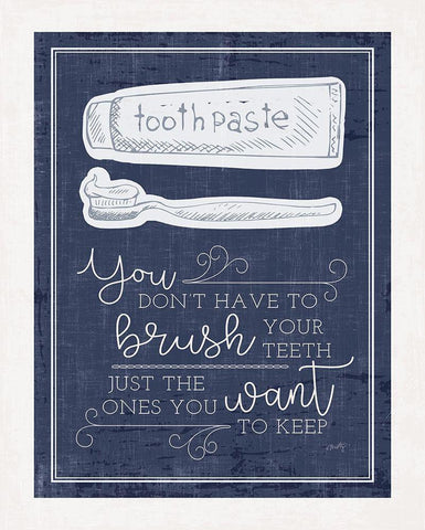 Brush Your Teeth    Black Ornate Wood Framed Art Print with Double Matting by Michelle, Misty