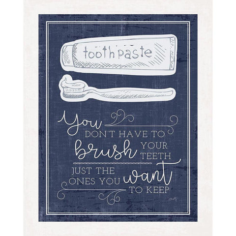 Brush Your Teeth    White Modern Wood Framed Art Print by Michelle, Misty