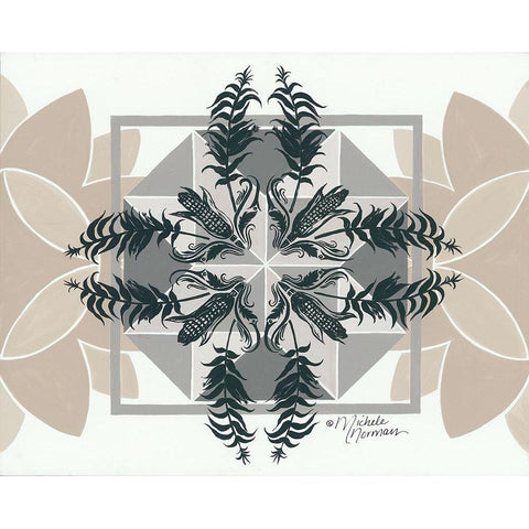 Cornfields and Sunflowers     Black Modern Wood Framed Art Print by Norman, Michele