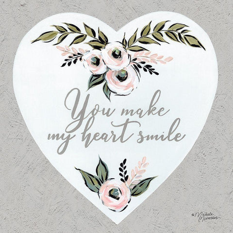 You Make My Heart Smile Gold Ornate Wood Framed Art Print with Double Matting by Norman, Michele