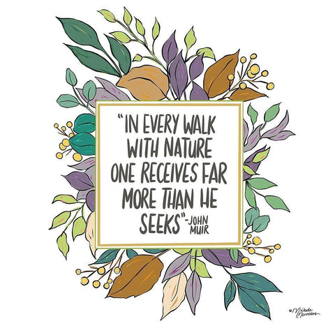 Walk with Nature Black Ornate Wood Framed Art Print with Double Matting by Norman, Michele