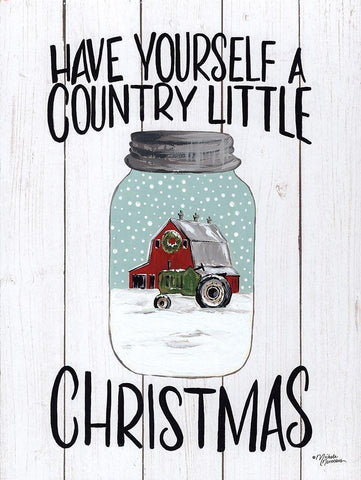 Have Yourself a Country Little Christmas White Modern Wood Framed Art Print with Double Matting by Norman, Michele