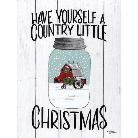 Have Yourself a Country Little Christmas Black Modern Wood Framed Art Print with Double Matting by Norman, Michele