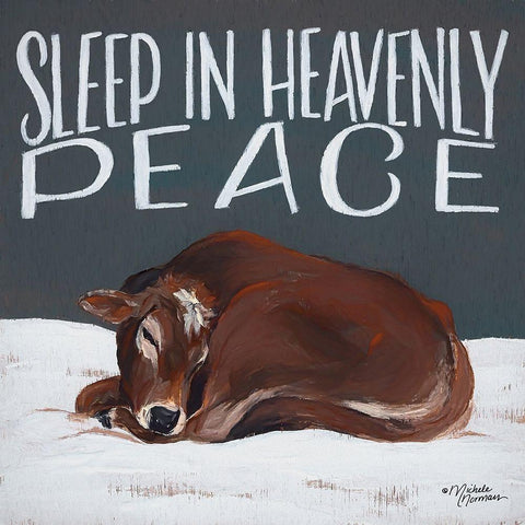 Sleep in Heavenly Peace White Modern Wood Framed Art Print with Double Matting by Norman, Michele