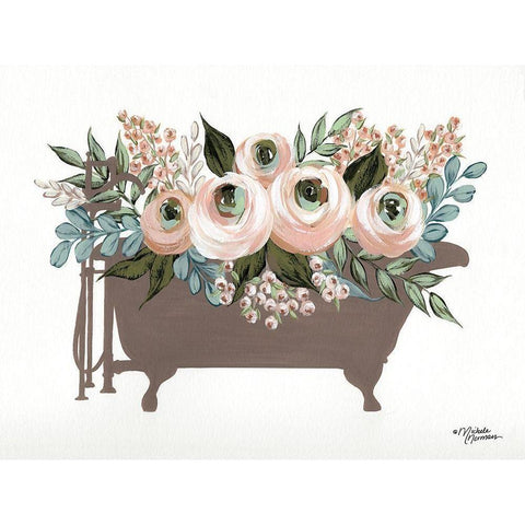 Bathed in Flowers      Black Modern Wood Framed Art Print by Norman, Michele