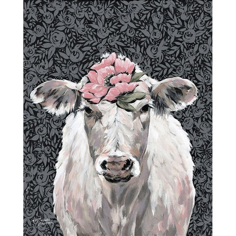 Agnes White Modern Wood Framed Art Print by Norman, Michele