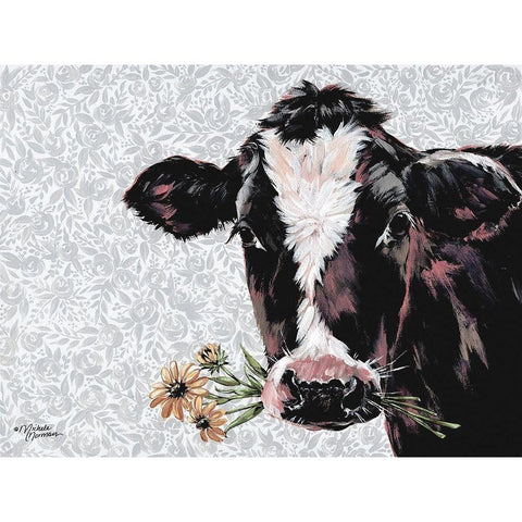 Susie Black Modern Wood Framed Art Print with Double Matting by Norman, Michele