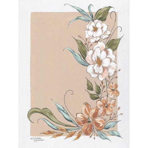 Spring Floral Frame Gold Ornate Wood Framed Art Print with Double Matting by Norman, Michele
